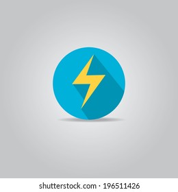 trendy flat style lightning bolt vector icon for web design