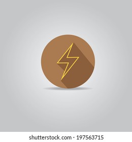 trendy flat style lightning bolt vector icon for web design