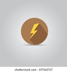 trendy flat style lightning bolt vector icon for web design