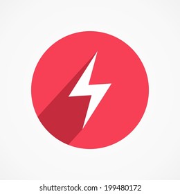 trendy flat style lightning bolt vector icon for web design