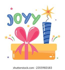 Trendy flat style sticker of joy 
