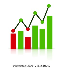 Ilustración de un grafo a la moda vectorial de estilo plano.
Gráfico del Progreso Económico Graph.Infografía del gráfico de desempeño económico.Gráfico de estilo plano contemporáneo de tendencias económicas
