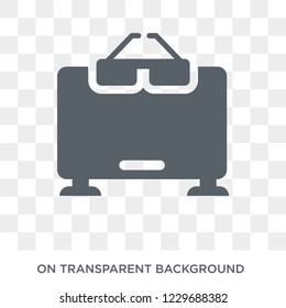 Trendy flat vector 3 dimension screen icon on transparent background from Cinema collection. High quality filled 3 dimension screen symbol use for web and mobile