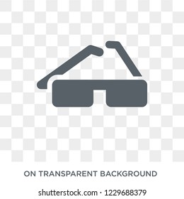 Trendy flat vector 3d glasses icon on transparent background from Cinema collection. High quality filled 3d glasses symbol use for web and mobile