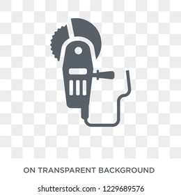 Trendy flat vector Angle grinder icon on transparent background from Construction collection. High quality filled Angle grinder symbol use for web and mobile