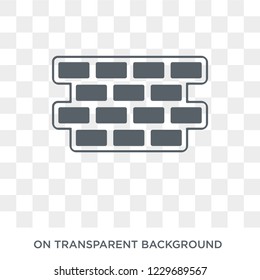 Trendy flat vector Birck Wall icon on transparent background from Construction collection. High quality filled Birck Wall symbol use for web and mobile