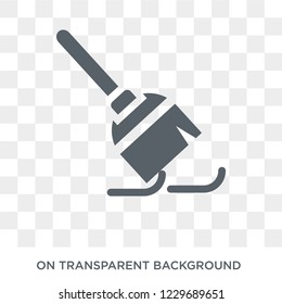  Trendy flat vector Broom icon on transparent background from Cleaning collection. High quality filled Broom symbol use for web and mobile