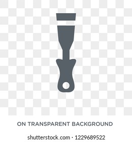 Trendy flat vector Chisel icon on transparent background from Construction collection. High quality filled Chisel symbol use for web and mobile