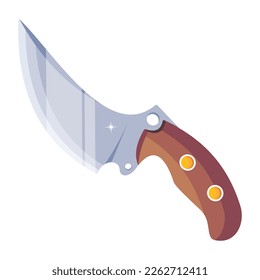 Trendy flat vector of damascus knife