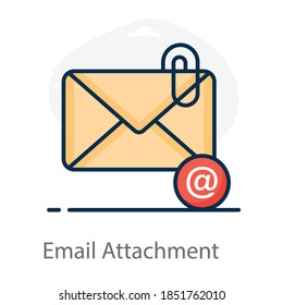 Trendy Flat Vector Design Of Email Attachment 