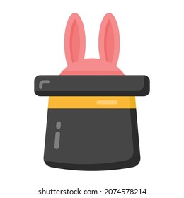 Trendy flat vector design of magician hat icon