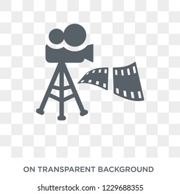 Trendy flat vector filmstrip icon on transparent background from Cinema collection. High quality filled filmstrip symbol use for web and mobile