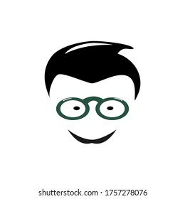 Trendy flat vector icon of dad's face on a white background, vector illustration can be used for web and mobile