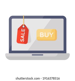 
Un moderno vector plano de compra de internet 
