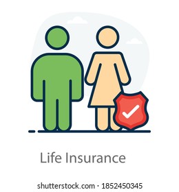A trendy flat vector of life insurance 