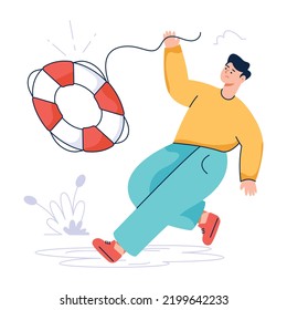 A trendy flat vector of lifebuoy 