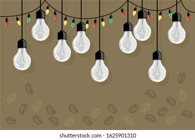 Trendy flat vector light bulb icons with concept of idea
