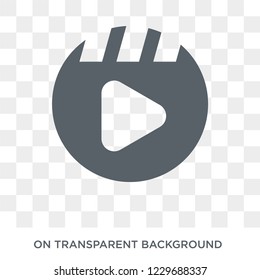 Trendy flat vector Movie player icon on transparent background from Cinema collection. High quality filled Movie player symbol use for web and mobile
