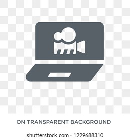Trendy flat vector Online movie icon on transparent background from Cinema collection. High quality filled Online movie symbol use for web and mobile