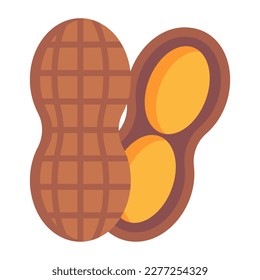 Trendy flat vector of a peanut 