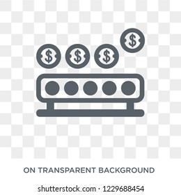 Trendy flat vector Production icon on transparent background from Business and analytics collection. High quality filled Production symbol use for web and mobile