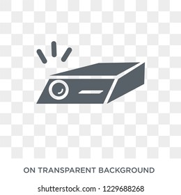 Trendy flat vector slide projector icon on transparent background from Cinema collection. High quality filled slide projector symbol use for web and mobile