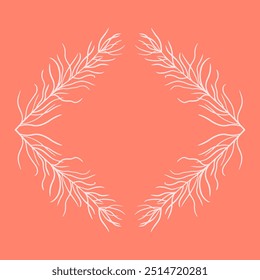 Trendy floral art. Botanic frame card design 