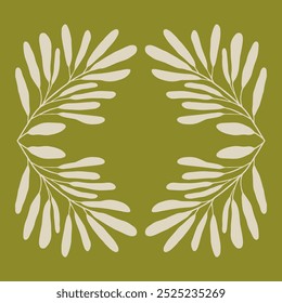 Trendy floral art. Botanic frame card design template