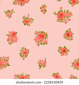 Fondo floral de moda con flores elegantes en el campo para papel de pared digital y ropa de vestir al estilo de la libertad 