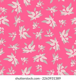 Trendy floral background with elegant small flowers on field ,ornate vector template