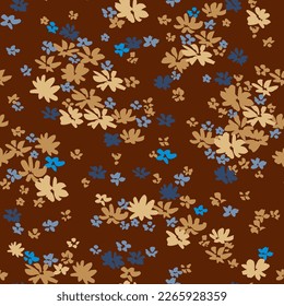 Fondo floral de moda con flores pequeñas elegantes en el campo ,plantilla vectorial ornamental