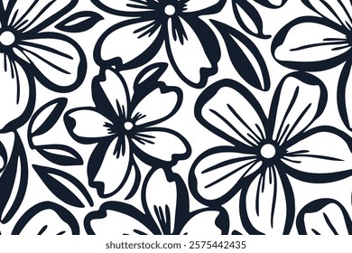Trendy floral background, minimalistic style