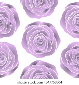 Trendy floral background. Vector seamless ink pattern with abstract flowers in neutral colors. Hand drawn brush painting roses.