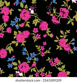 Trendy floral design, floral seamless pattern for fashion, wallpapers, print. Liberty style.