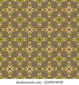 Trendy Blumengeometrie nahtlose Vektorfliesen Muster. Einfache geometrische Fliesenmuster-Ornament. Abstrakte Blume, die sich wiederholt, der Hintergrund. Mosaikumhüllung arabesque Böhmisches Motiv