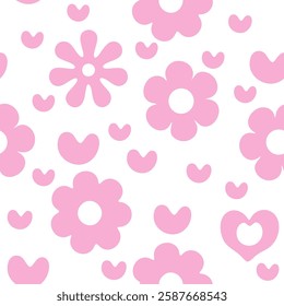 Trendy  Floral and Heart Motif Pattern
