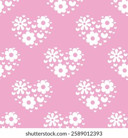 Trendy  Floral Heart Pattern Design 