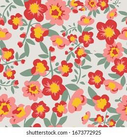 Trendy Floral pattern. Botanical Motifs. Seamless vector texture for fashion prints. 