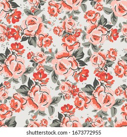 Trendy Floral pattern. Botanical Motifs. Seamless vector texture for fashion prints. 