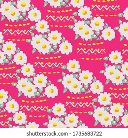 Trendy Floral pattern. Botanical Motifs. Seamless vector texture for fashion prints. 