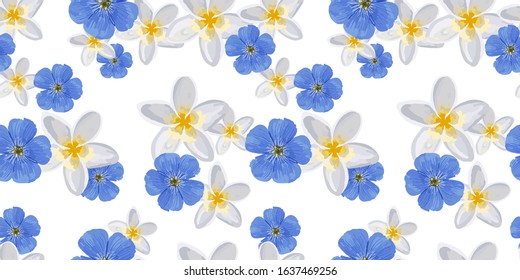 Trendy floral pattern with chrysanthemums. Lilac and pink flowers on a bright background. Bright summer fabric and textile design.