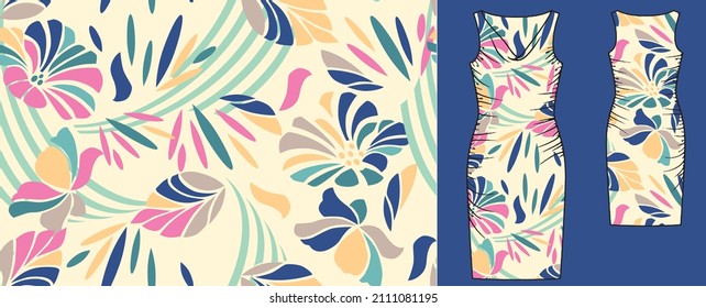 Trendy Floral pattern.  Liberty style. Floral seamless background for fashion prints. Vintage print. Seamless vector texture. Printing with in hand drawn style.