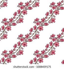 Trendy Floral pattern in the many kind of flowers. Tropical botanical Motifs scattered random. Seamless vector texture. Printing with in hand drawn style.white background