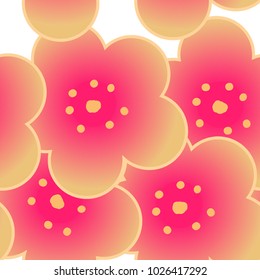 Trendy Floral pattern in the many kind of flowers. Tropical botanical Motifs scattered random. Seamless vector texture. Printing with in hand drawn style.white background