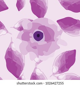 Trendy Floral pattern in the many kind of flowers. Tropical botanical Motifs scattered random. Seamless vector texture. Printing with in hand drawn style.white background