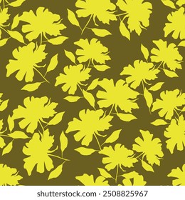 Trendy Floral pattern in the many kind of flowers. Tropical botanical Motifs scattered random. Seamless vector texture. Printing with in hand drawn style on dark background
