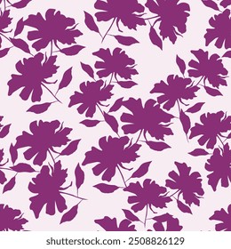 Trendy Floral pattern in the many kind of flowers. Tropical botanical Motifs scattered random. Seamless vector texture. Printing with in hand drawn style on dark background
