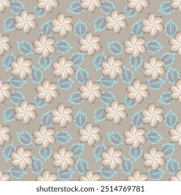 Trendy padrão floral em muitos tipos de flores. Motivos botânicos tropicais espalhados aleatoriamente. Textura de vetor uniforme. Impressão com estilo desenhado à mão em plano de fundo escuro