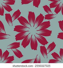 Patrón floral de moda en los muchos tipos de flores. Motivos botánicos tropicales dispersos al azar. Textura de Vector sin costuras. Para estampados de moda. Impresión con estilo dibujado a mano sobre fondo de melocotón
