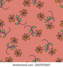 Trendy Floral pattern in the many kind of flowers. Tropical botanical Motifs scattered random. Seamless vector texture. Printing with in hand drawn style on dark background
